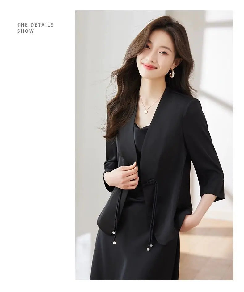 Slim Fit Short Sleeve Blazer Top