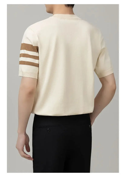 British Style Color-Block Knit Tee