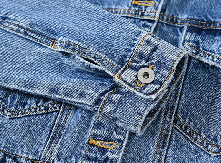 Moon Fade Button-Up Denim Coat