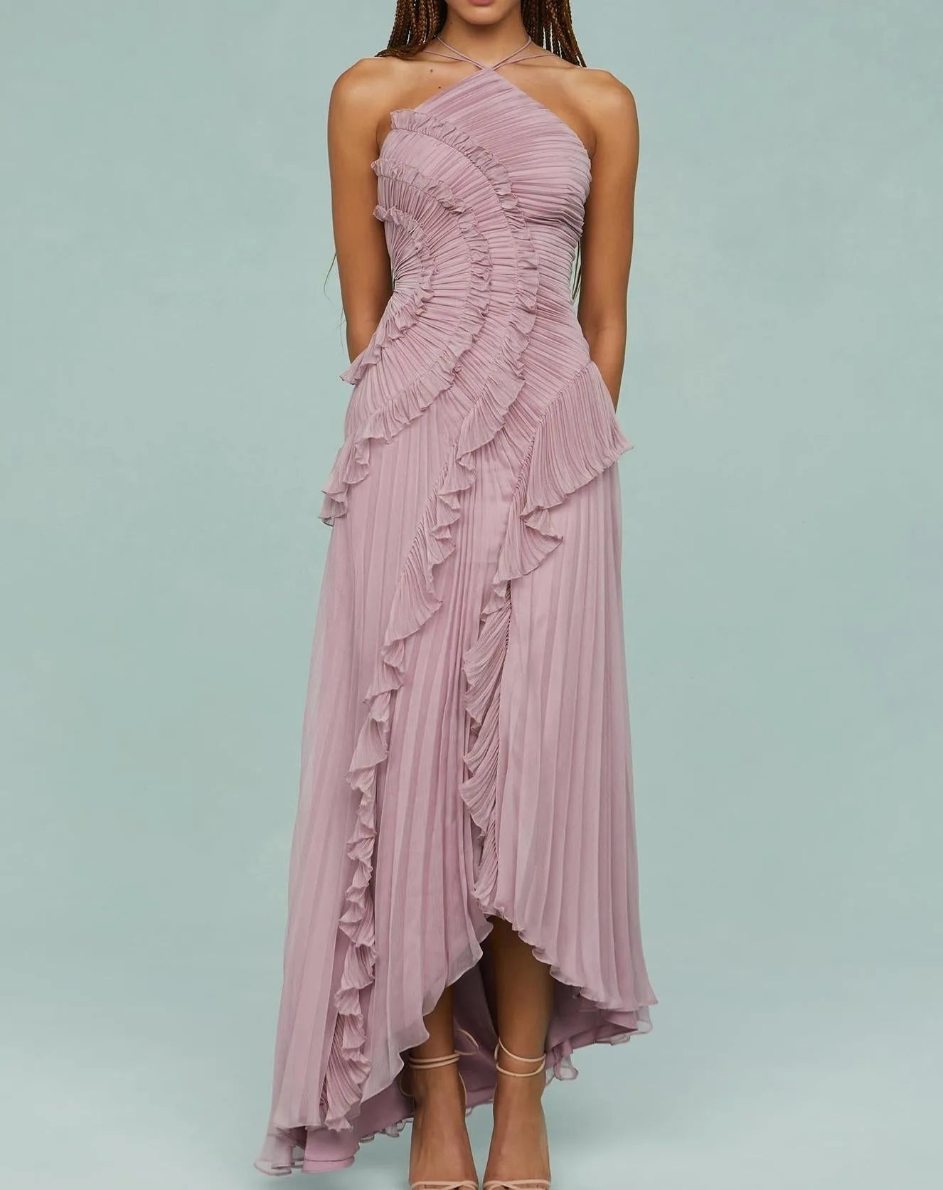 Ruffled Elegance Backless Y2K Party Dress