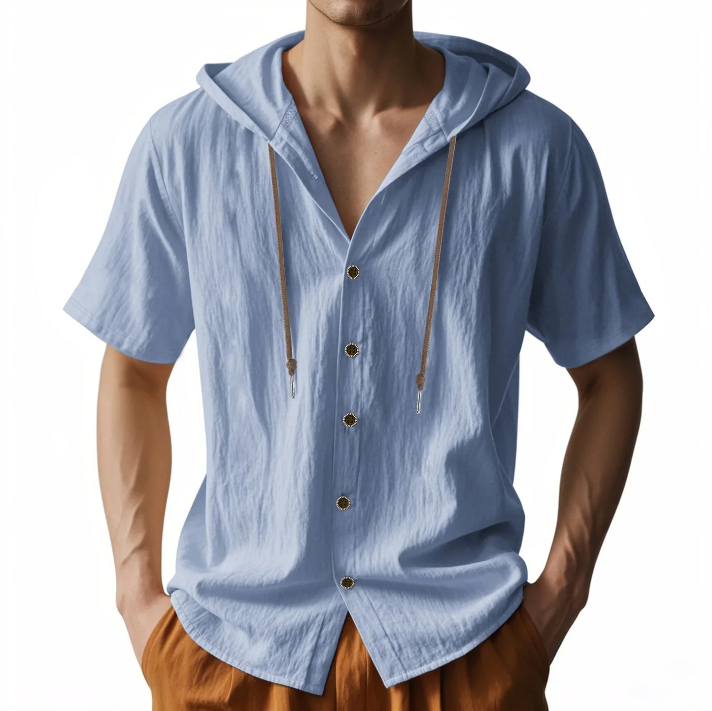 Lightweight Linen Hooded Summer Shirt