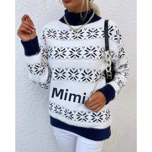 Cozy Half Turtleneck Snow Sweater