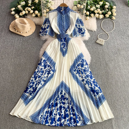Retro Grace High Waist Midi Dress