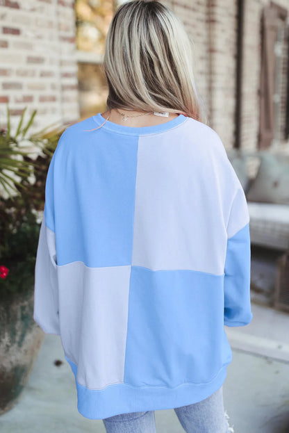 Trendy Contrast Buckle Sweatshirt