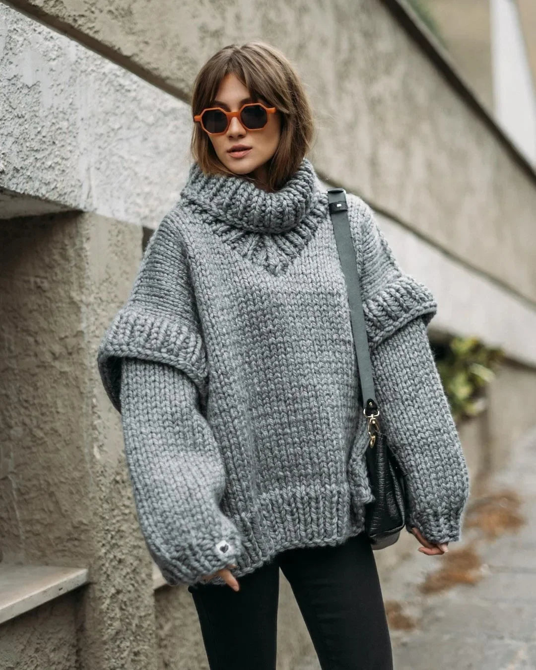 SnugCharm Oversized Winter Knit Sweater