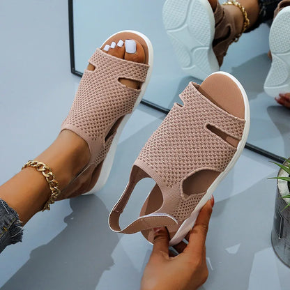 Crystal Mesh Flat Sandals