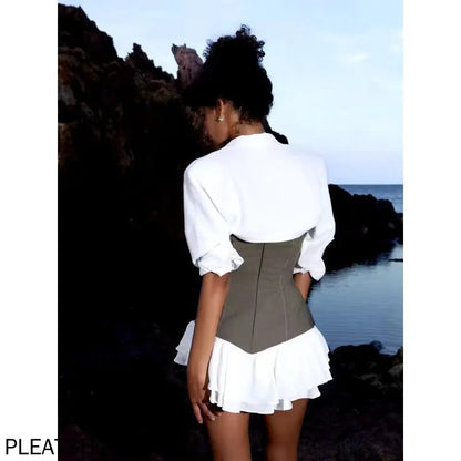 Spicy Charm Colorblock Ruffle Set