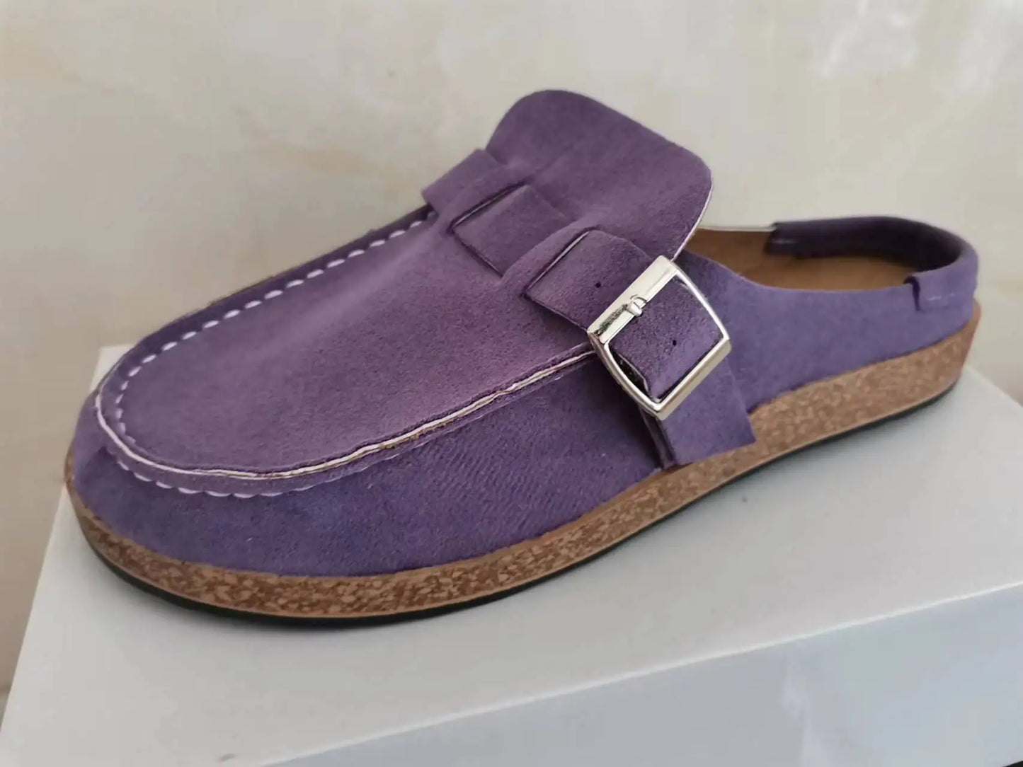 Plus Size Suede Mules