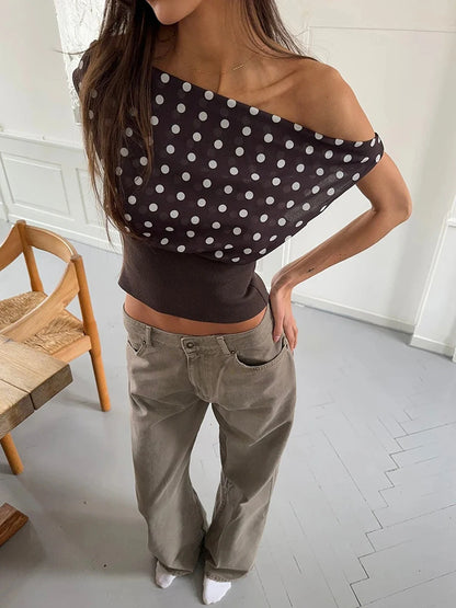 Backless Polka Dot Crop Top