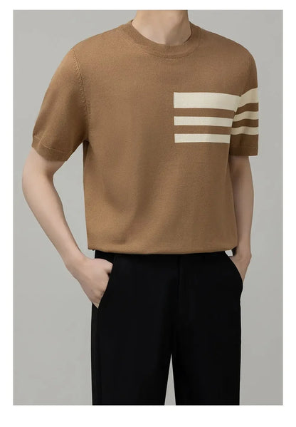 British Style Color-Block Knit Tee