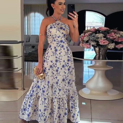 Midnight Bloom Strapless Evening Dress