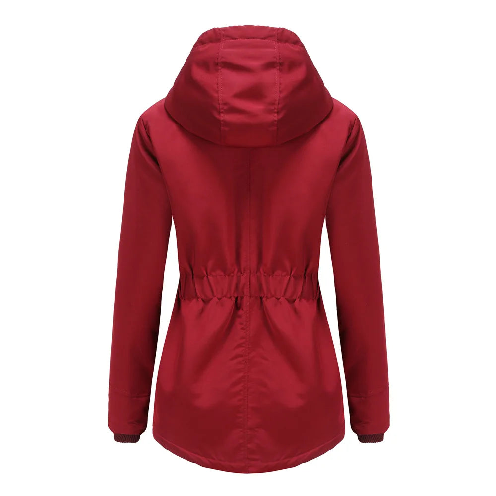 Women’s Thickened Lamb Velvet Parka – Hooded Winter Coat
