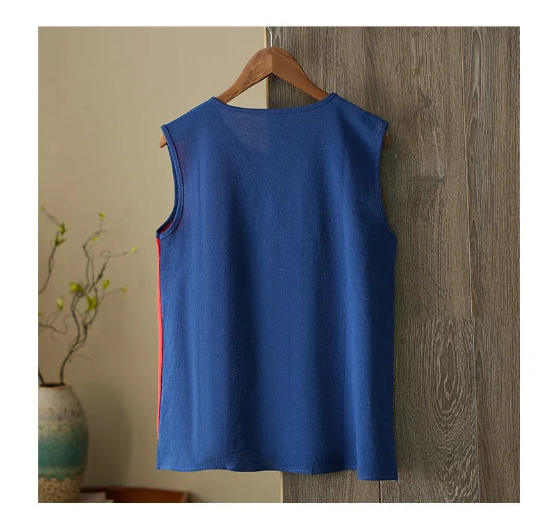 Asymmetric Cotton Linen Top