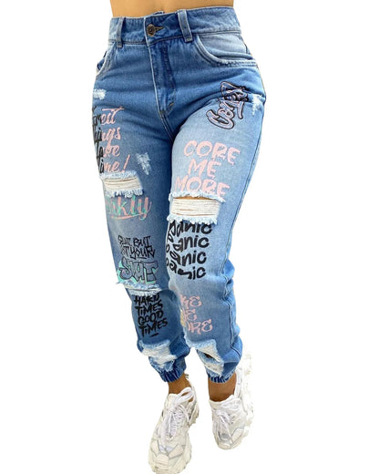 Stylish Ripped Denim Slim Fit Jeans