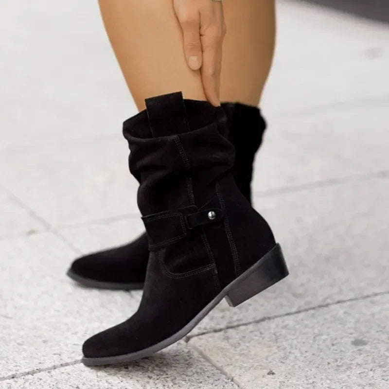 Suede Platform Long Boots