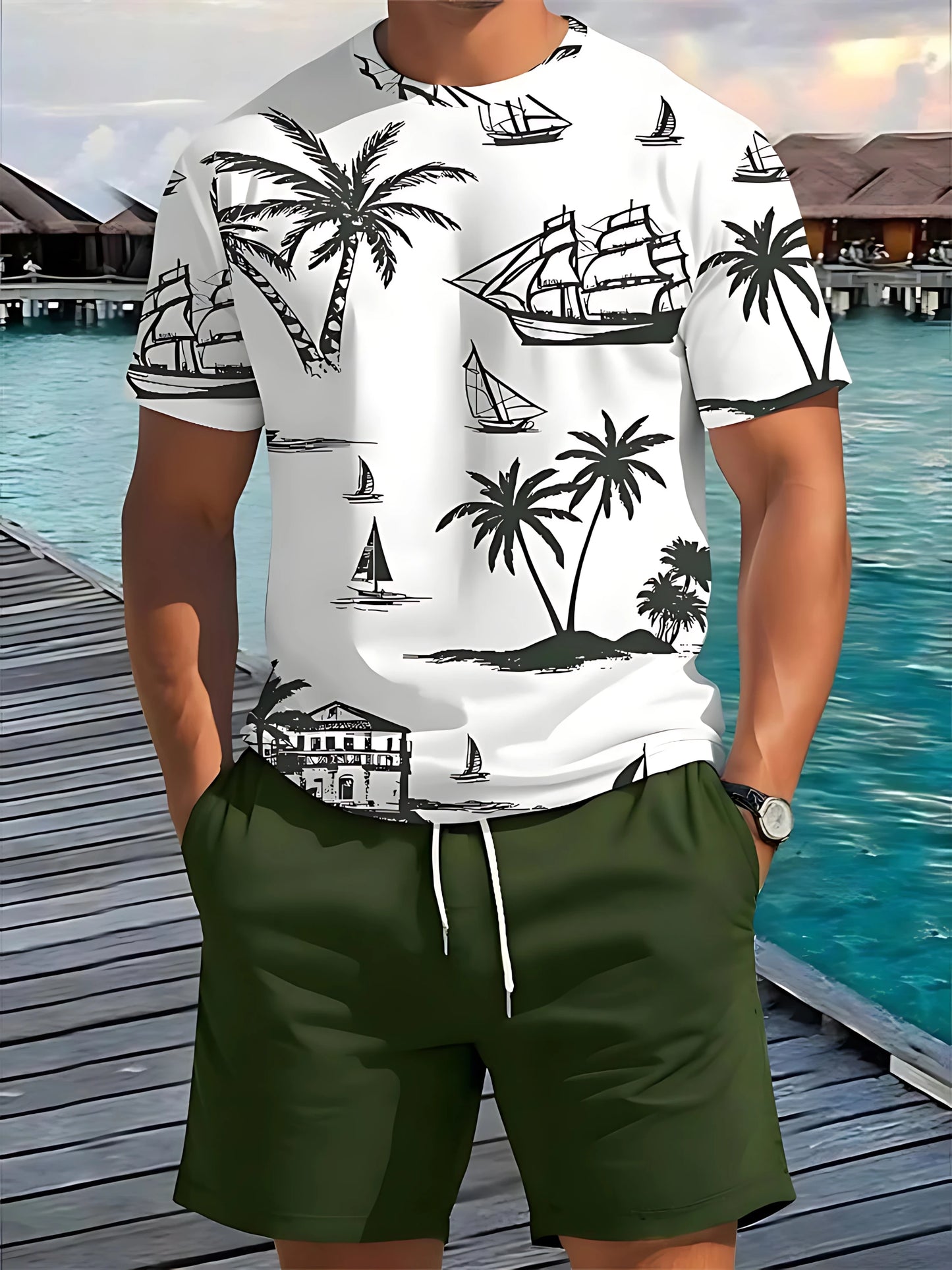 Boho Print Men's Summer Set