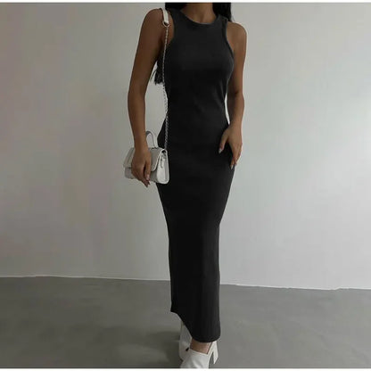 SculptKnit Sleeveless Split Midi Dress