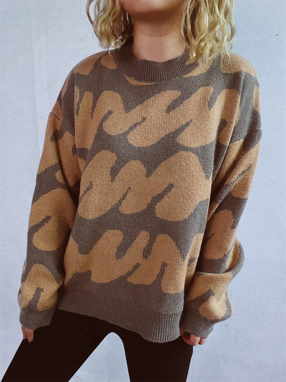 Stripe Craft Patchwork Knit Pullover