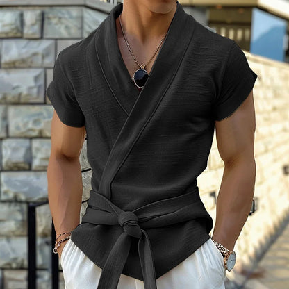 Lace-Up V-Neck Tee