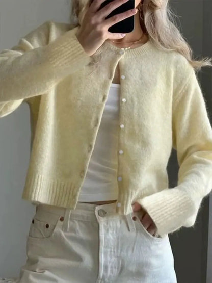 SunMuse Elegant Knit Button Cardigan