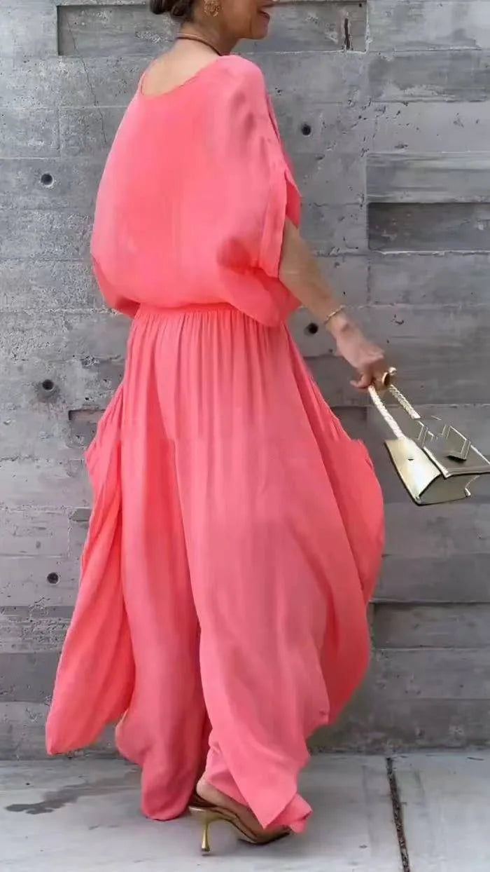 Graceful Flow Chiffon Pant Set