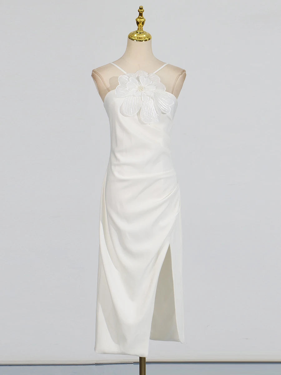 Petal Grace 3D Floral Midi Dress