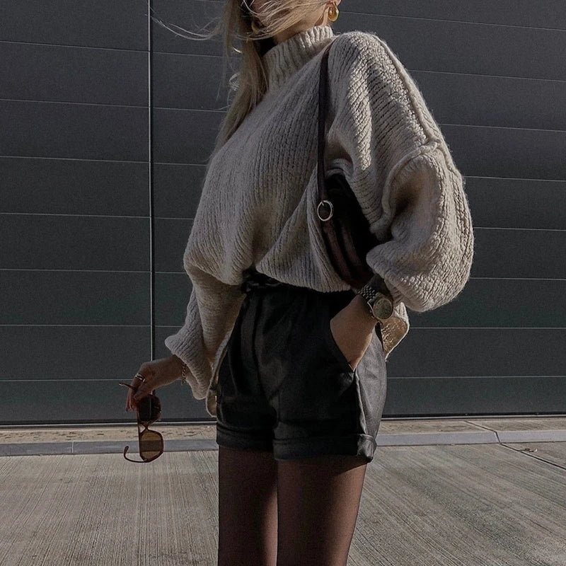 Oversized Ribbed Knit Sweater