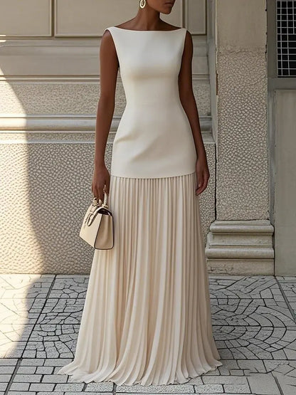 Grace Form Sleeveless Pleated Skirt Set
