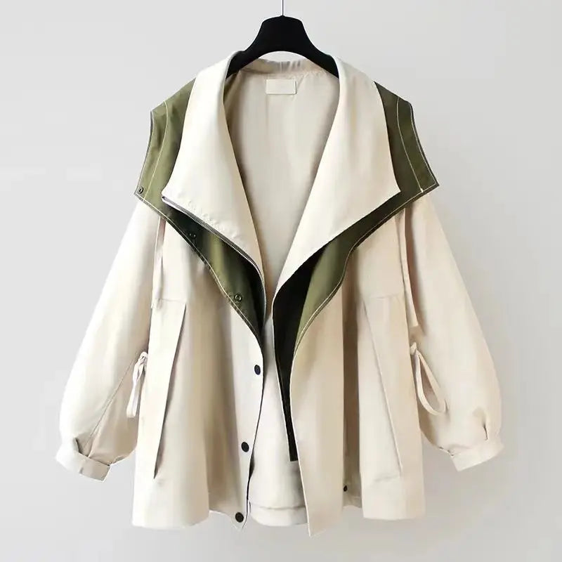 Breeze Flow Zipper Trench Coat