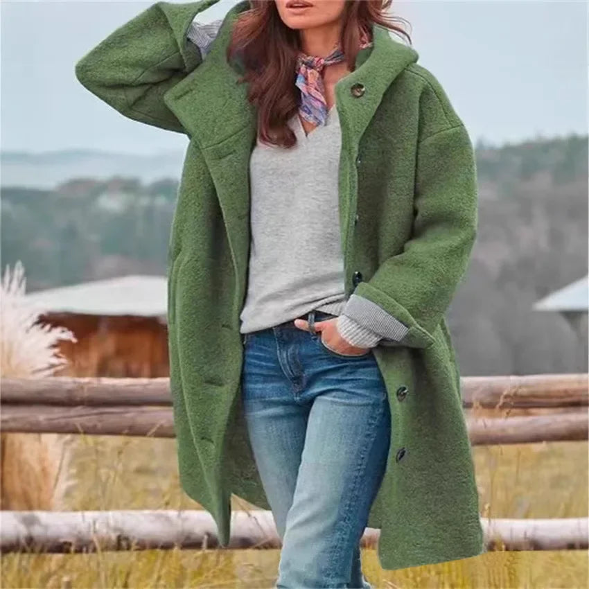AmeriChic Hooded Woolen Coat