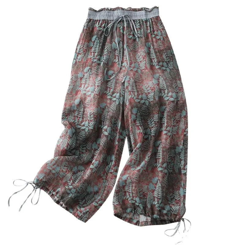 Autumn Grace Printed Cotton Trousers