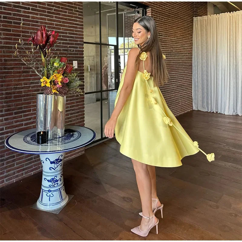 Floral Backless Summer Mini Dress