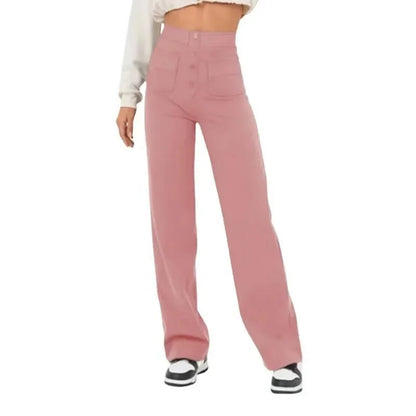 Buttoned Straight-Leg Cargo Pants