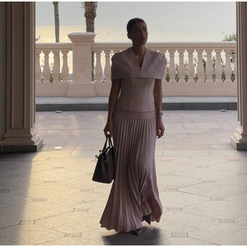 Diamond Drape Elegant Evening Gown