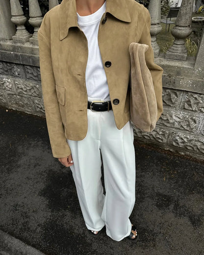 Lapel Pocket Short Jacket