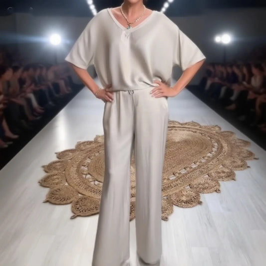 LinenFlow Casual Wide-Leg 2-Piece Set