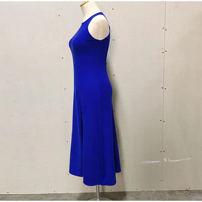 SculptKnit Sleeveless Split Midi Dress
