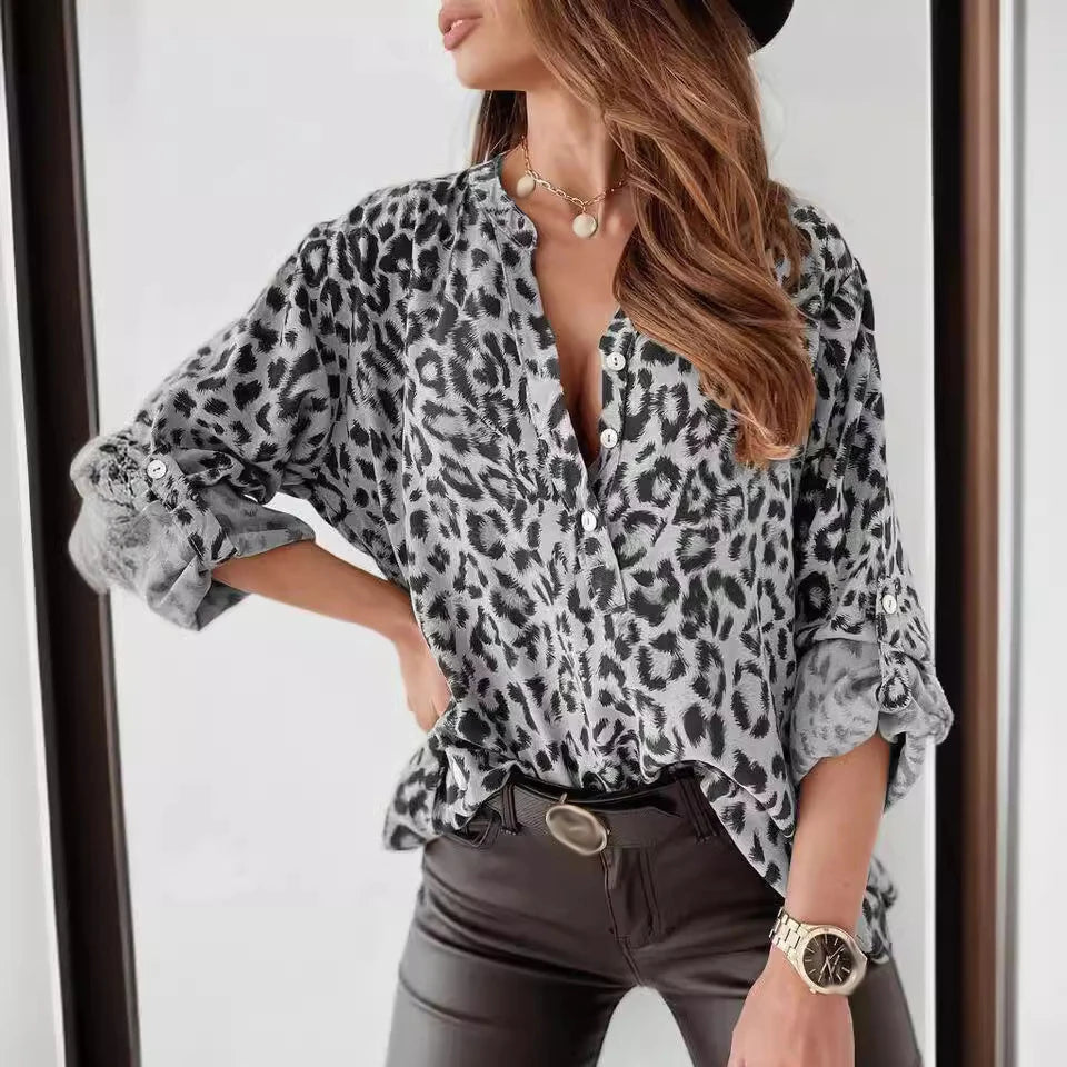Wild Muse Leopard Print Button Shirt