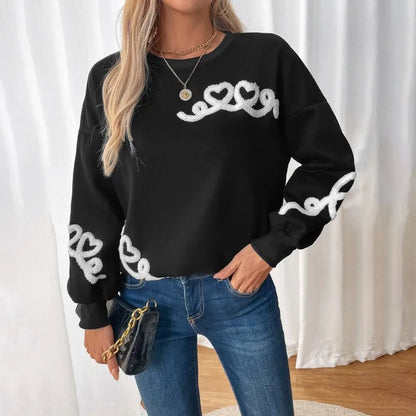 Embroidered Black Cozy Hoodie