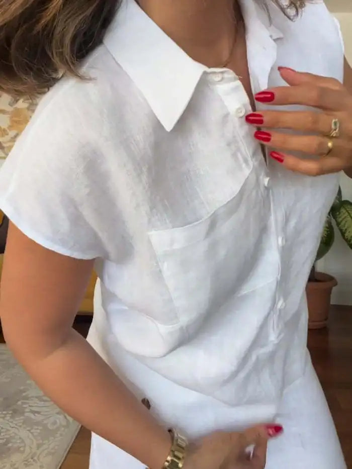 Chic Cotton Linen Two-Piece Set