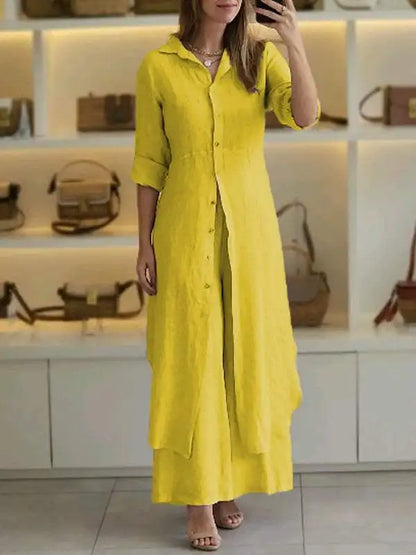 Grace Line Wide-Leg Pant Set