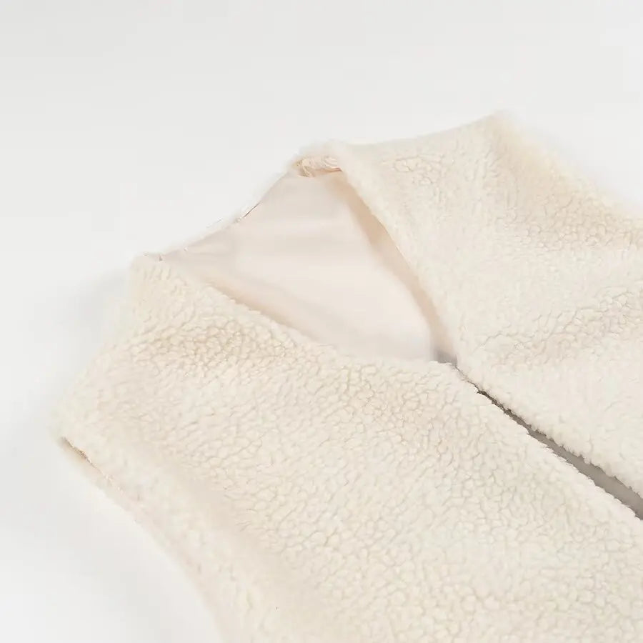 Embroidered Lamb Wool Winter Vest