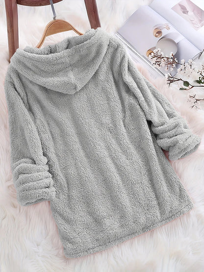 Fleece Glow Solid Hoodie Sweatshirt