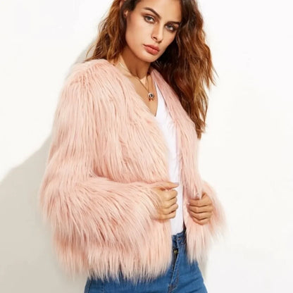 Cozy Pelt Faux Fur Button Coat