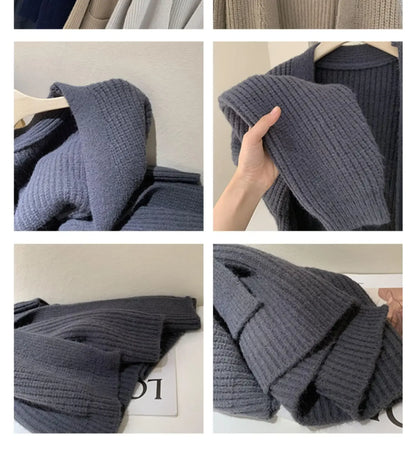 Plush Wave Maxi Knit Pocket Cardigan