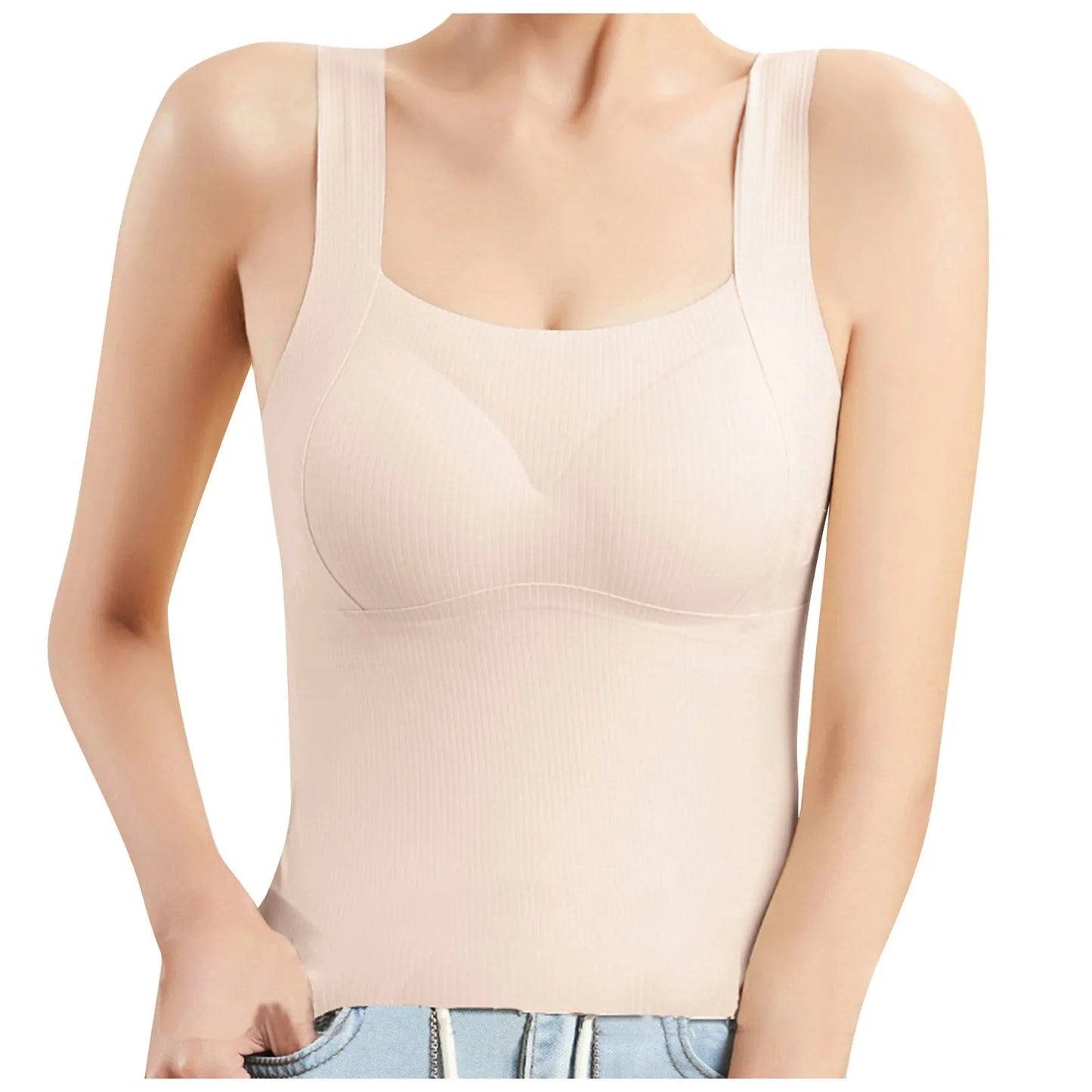 Square Neck Padded Push-Up Tank