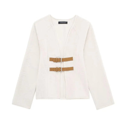 Buckle Wool Blend Coat