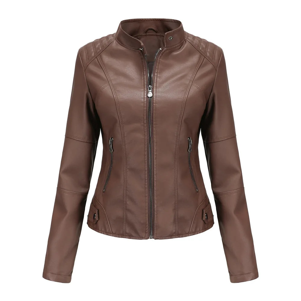 Vero Edge Slim Fit Leather Motorcycle Jacket