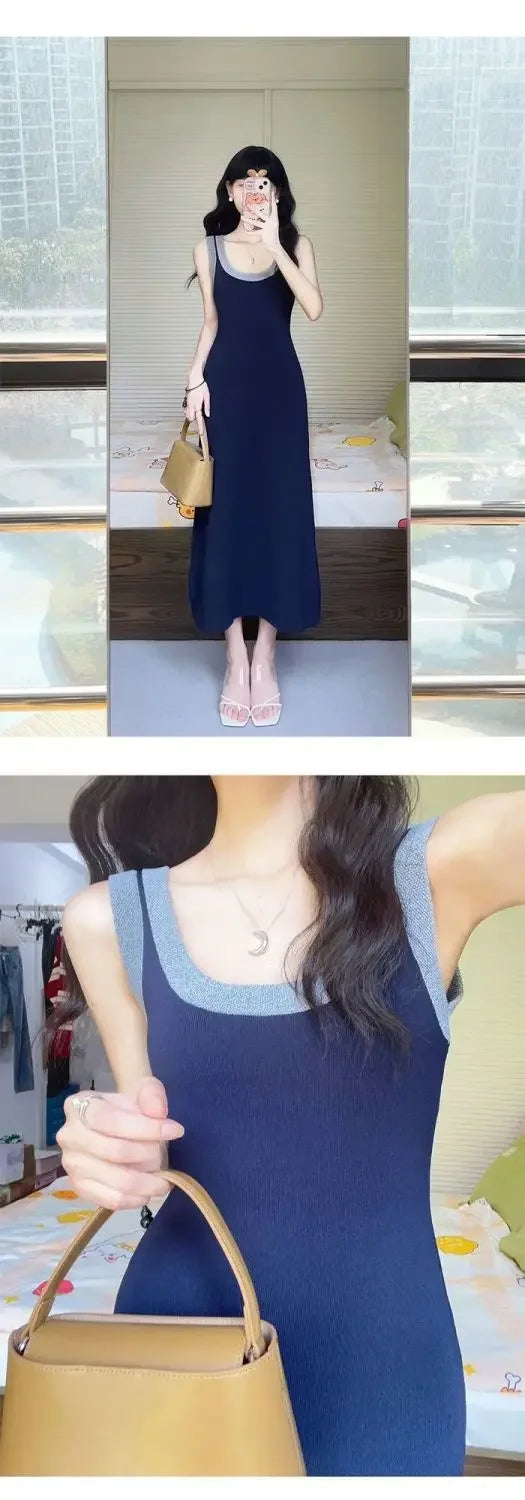 Stylish Black Knit Summer Dress