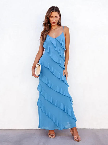 Open-Back Slimming Maxi Dress